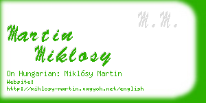 martin miklosy business card