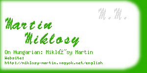 martin miklosy business card